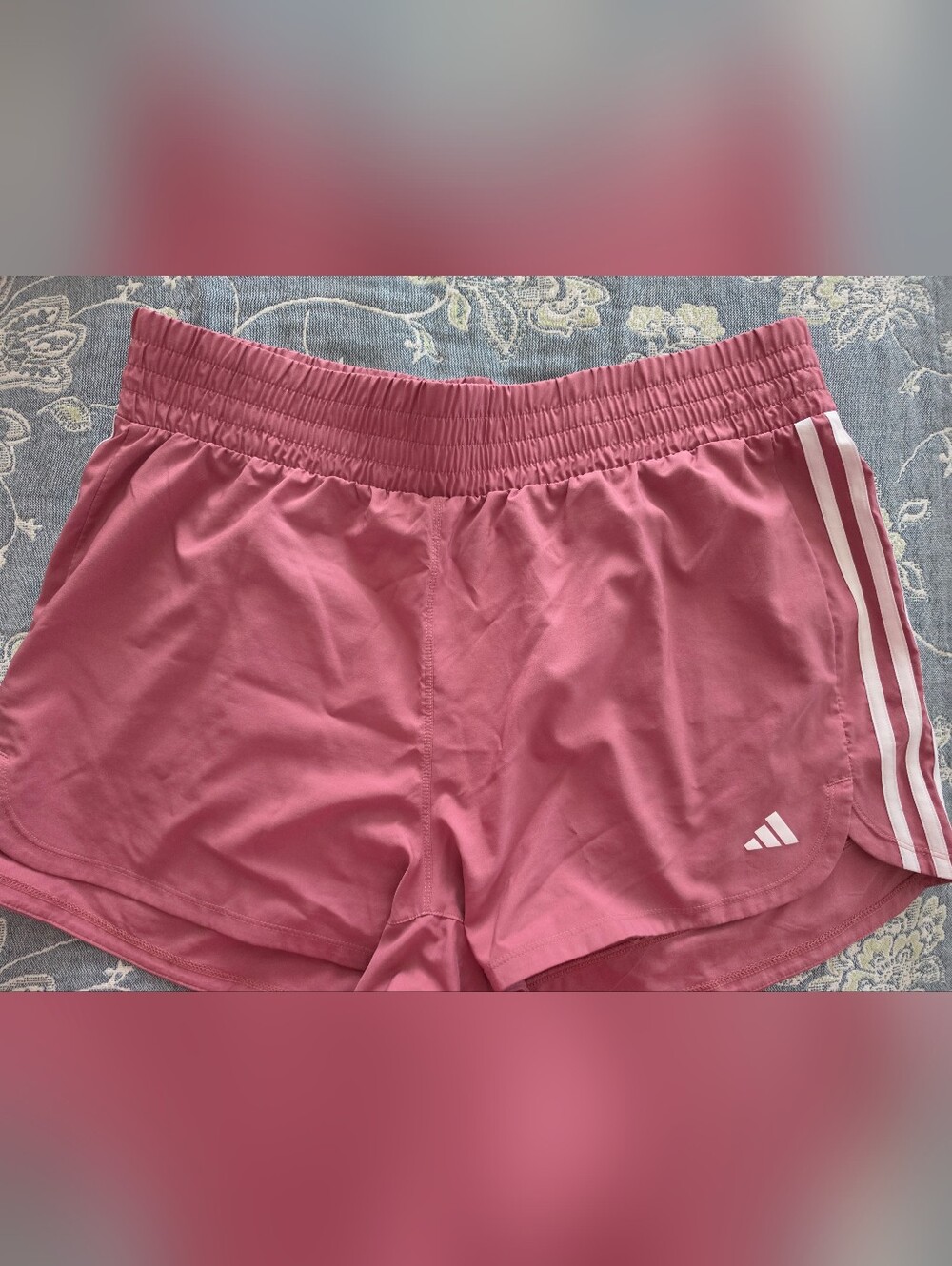 Aeroready adidas Pink Athletic Shorts with White Stripes